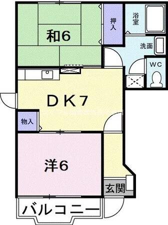 ジョイフルポート岡Ｄの物件間取画像